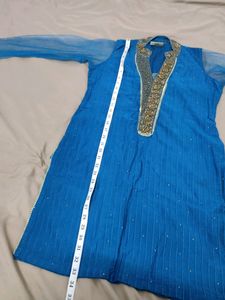 Pretty Blue Kurti Set With Chudi Pants🤩👑💙💎