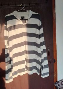 Men's Striped Long Sleeve Polo Shirt