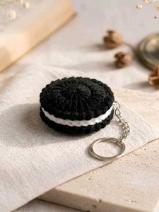 Crocheted Oreo Cookie Keychain
