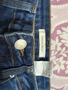 Blue Denim Wide Leg Jeans