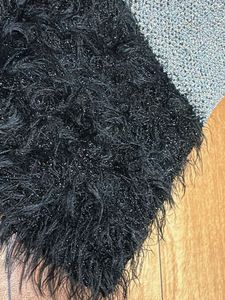 classy black and silver fur skirt