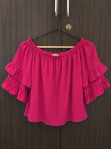 ONLY Vibrant Ruffled Off-Shoulder Top