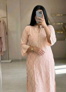 Elegant Pink Embroidered Kurta with pant
