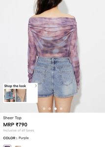Stylish Tie-Dye Off-Shoulder Sheer Top