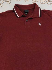 boys Burgundy Polo T-Shirt