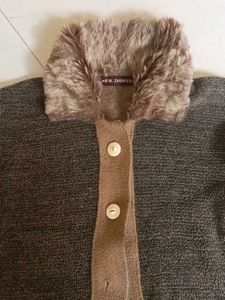 Chic Faux Fur Trimmed Cardigan