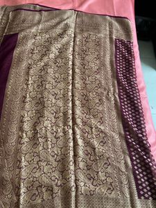 New Purple Saree With Blouse Piece