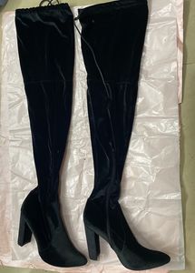 Knee Rise Boots Velvet