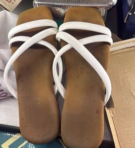 Stylish White Strap Flat Sandals