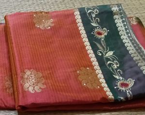 Brand New Beautifully Embroidered Silk Saree
