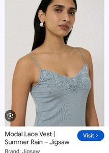 Light Blue Lace Trim Camisole