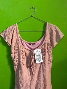Cute Pink Textured Mini Dress