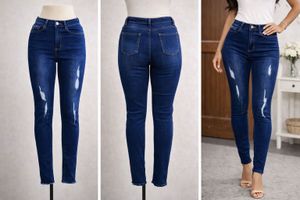 Distressed Dark Wash Skinny Jeans