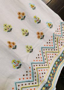 Fusion White Embroidered shift Dress