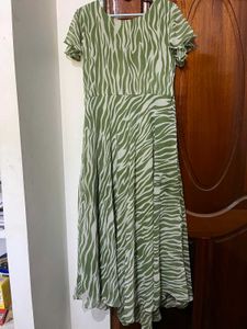 Stylish Green Zebra Print Kurta