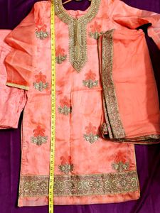 Elegant Peach Embellished Salwar Kameez