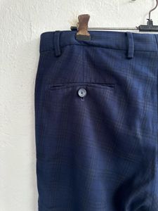 Men's Blue Checkered Dress Pants