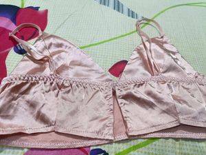 Pink Satin Bralette