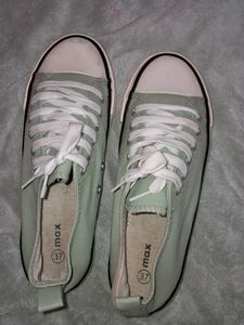 Mint Green Lace-Up Sneakers