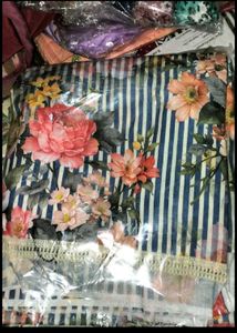 Navy blue Cotton Suit With Dupatta