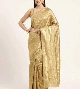Elegant Golden Silk Saree( LIMITED TIME OFFER)