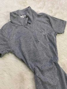 Grey Short Sleeve Button Neck T-Shirt Dress