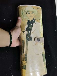 Vintage Clutch Bag with Fashionable Woman Print
