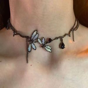 Dragonfly Branch Choker Necklace