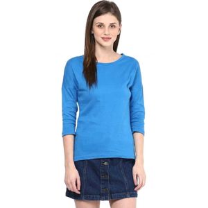 Women's Elegant Blue 3/4 Sleeve Top