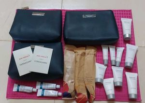 Set of 3 Ferragamo  Pouches+Toiletries+ 10 gi