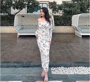 White Lily Off Shoulder Net Dress Stretchable