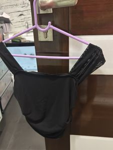 Black Mesh Detail Top