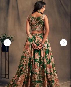 GREEN AND PINK Embroidered LEHENGA💅🏻