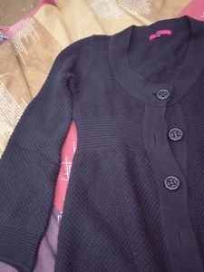 Black Button-Down Cardigan