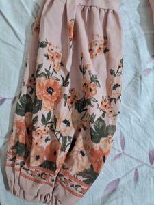 Chic Pink Floral Sleeve Wrap Top