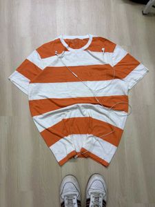 Striped Orange & White T-Shirt