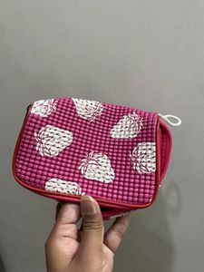 Cute Pink Strawberry Pouch
