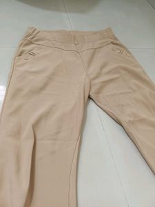 Beige Trousers with Pocket Detail