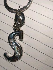 Sparkling 'S' Initial Keychain