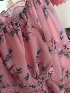 Floral Pink Off-Shoulder Top
