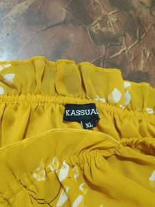 Yellow Stylish Off shoulder top