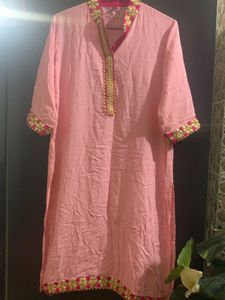 3 piece set  Pink kurta with sharara and dupatta