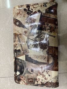 UpVintage Parisian Postcard Collage Long Wallet /