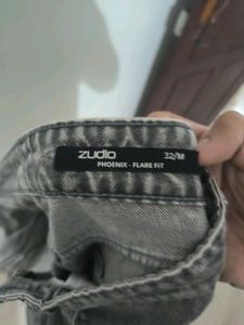 Zudio Phoenix Flare Fit Grey Jeans