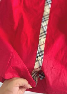 Burberry Inspired Red Short Sleeve Shirt