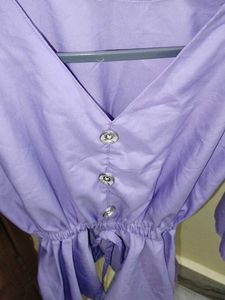 Lavender Bell Sleeve Peplum Top