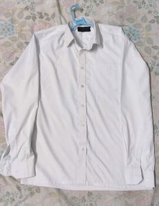 Classic White Men's Long Sleeve Shirt