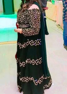 Elegant Emerald heavy gown with dupatta