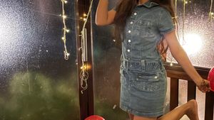 Denim Button-Down Dress with Belt