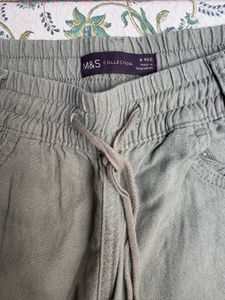 M&amp;S Comfortable Light Olive Jogger Pants